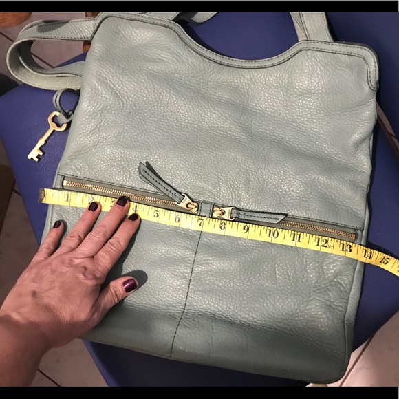 🎉Host Pick🎉Fossil mint leather Erin fold-over tote/crossbody - Picture 15 of 16